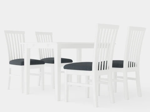 Mesa de jantar Hartford com 4 cadeiras Lacko Modelo 3D