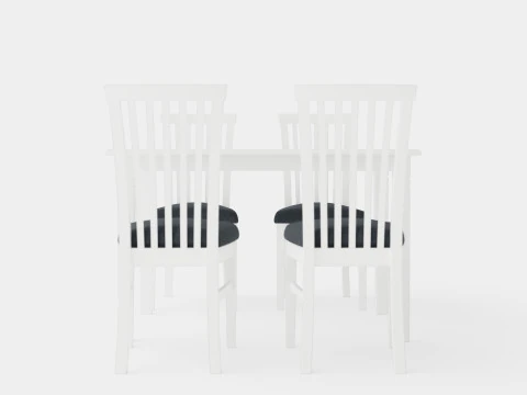 Hartford Dining Table With 4 Lacko Chairs 3D Model