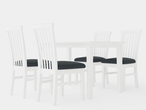 Hartford Dining Table With 4 Lacko Chairs 3Dモデル