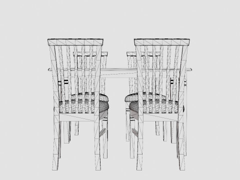 Hartford Dining Table With 4 Lacko Chairs 3Dモデル