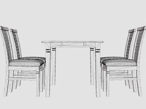 Hartford Dining Table With 4 Lacko Chairs 3Dモデル