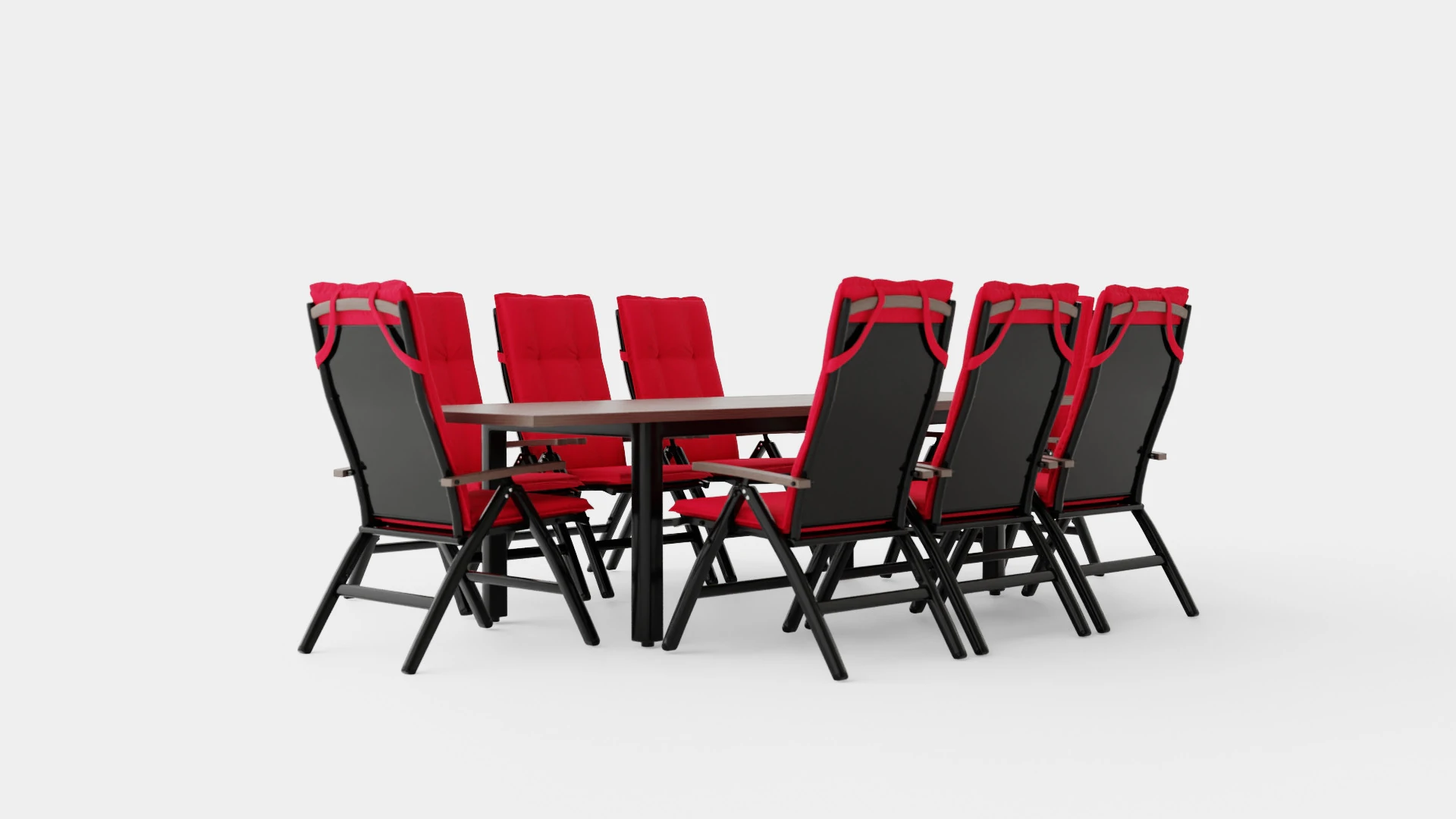 Hillerstorp Nydala Food Group 8 Position Chairs 3D Model .c4d .max .obj .3ds .fbx .stl .blend