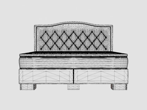 Hilton Luxury Complete Bed Package Admiral Headboard Top 3D Model
