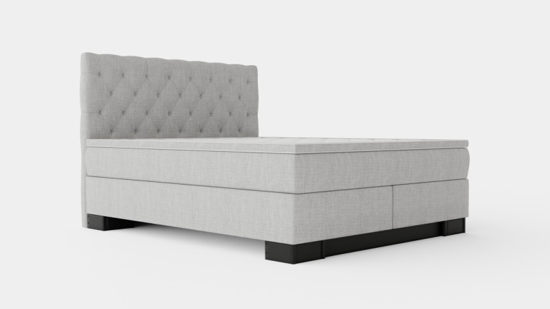 Hilton Luxury Continental Bed Light Gray 3D Model .c4d .max .obj .3ds .fbx .stl .blend
