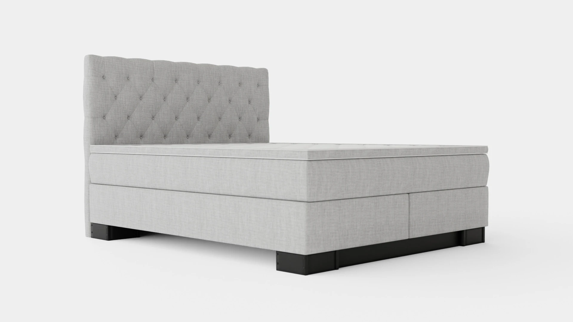 Hilton Luxury Continental Bed Light Gray 3D Model .c4d .max .obj .3ds .fbx .stl .blend 