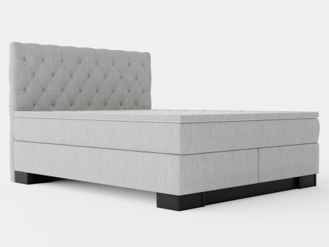 Hilton Luxury Continental Bed Light Gray 3D 모델