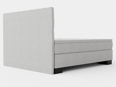 Hilton Luxury Continental Bed Light Gray 3D Model