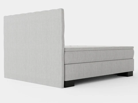 Hilton Luxury Continental Bed Light Gray 3D Model