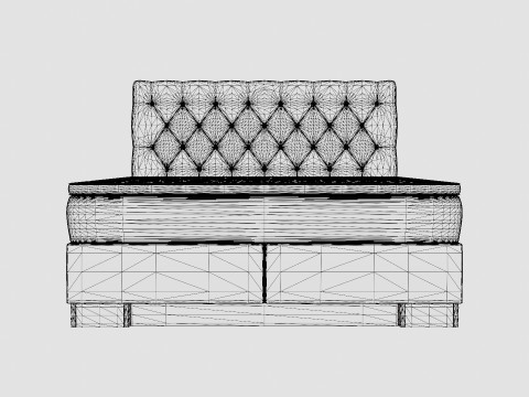Hilton Luxury Continental Bed Light Gray 3D Model