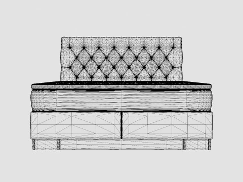 Hilton Luxury Continental Bed Light Gray 3D Model