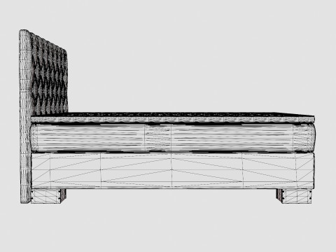 Hilton Luxury Continental Bed Light Gray 3D Model