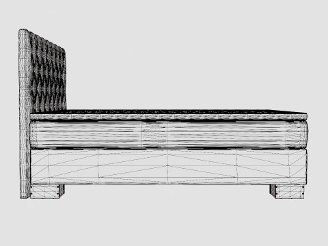 Hilton Luxury Continental Bed Light Gray 3D Model