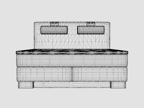 Hilton Luxury Continental Bed 3D Model