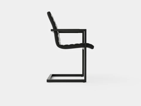 Chaise de salle &agrave; manger de maison en cuir artificiel vintage Modèle 3D