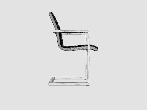 House Dining Chair Vintage Artificial Leather 3D Model