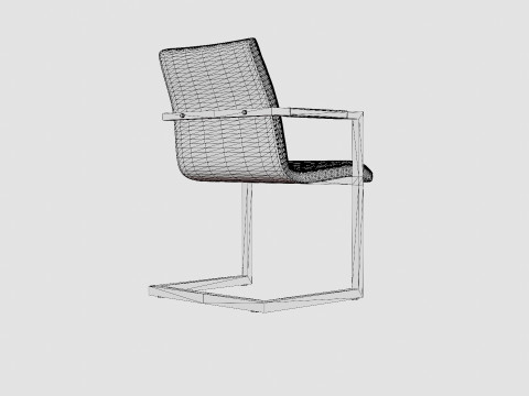 House Dining Chair Vintage Artificial Leather 3D Model