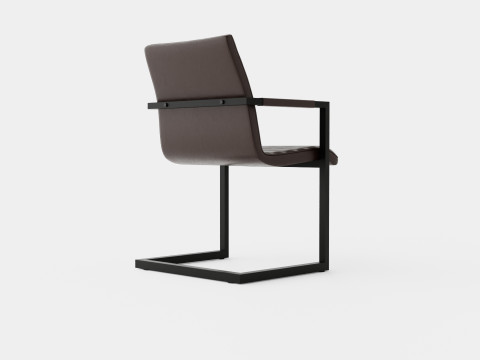 House Dining Chair Vintage Artificial Leather Dark Brown 3Dモデル