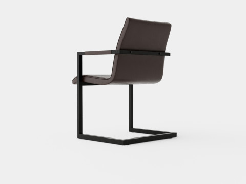 House Dining Chair Vintage Artificial Leather Dark Brown 3Dモデル