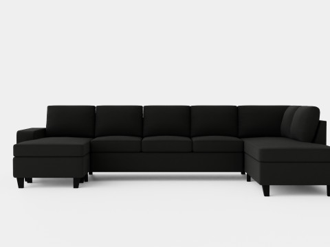 Houston U Sofa Large With Divan Left Dark Gray 3D 모델