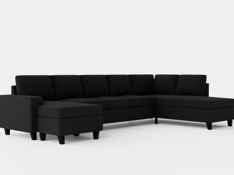 Houston U Sofa Large With Divan Left Dark Gray 3D Model