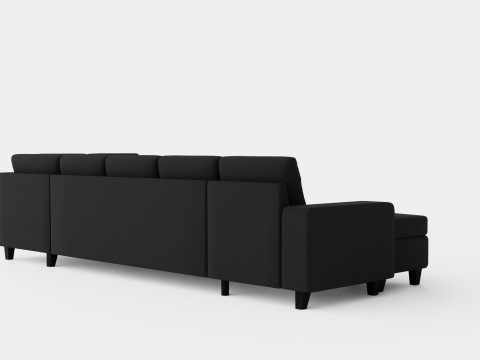 Houston U Sofa Large With Divan Left Dark Gray 3D Model