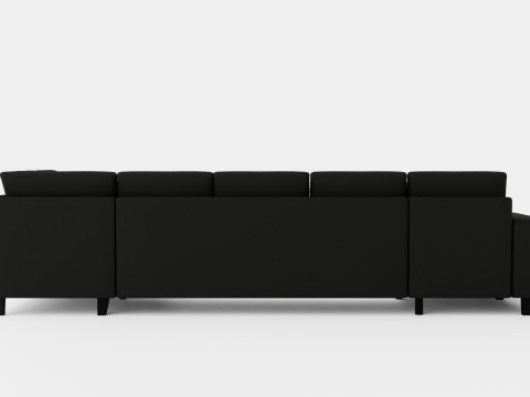 Houston U Sofa Large With Divan Left Dark Gray 3D Model
