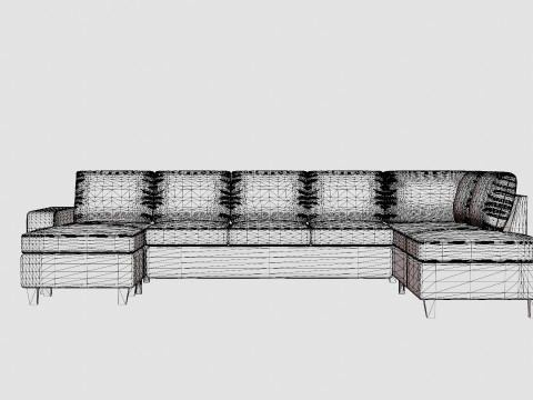 Houston U Sofa Large With Divan Left Dark Gray 3D Model