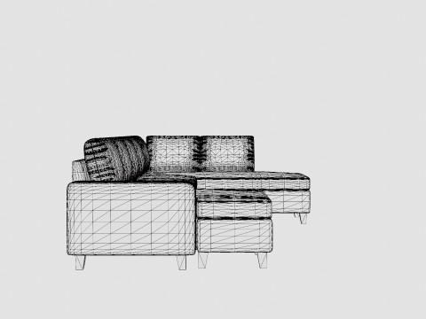Houston U Sofa Large With Divan Left Dark Gray 3D Model