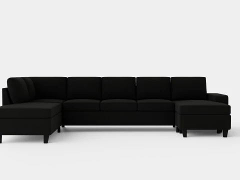 ヒューストン U ソファ ラージ ディバン右付き 3Dモデル