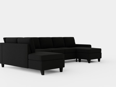 Houston U Sofa Large With Divan Right Modello 3D