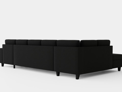 Houston U Sofa Large With Divan Right Modello 3D