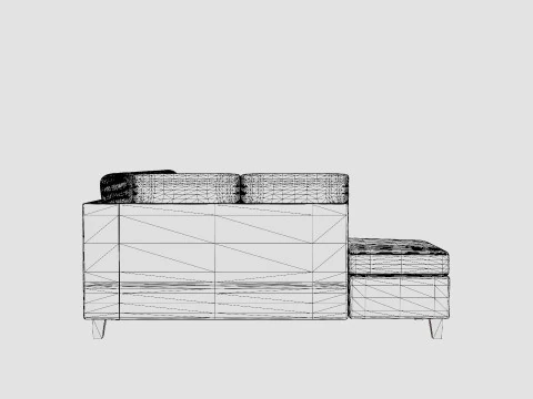Houston U Sofa Large With Divan Right 3D Model