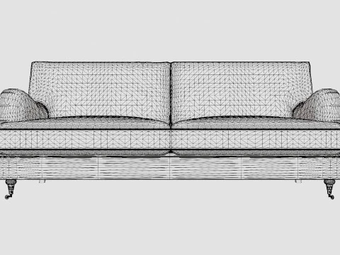 Howard Classic 3 5 Seater Sofa Beige 3D Model