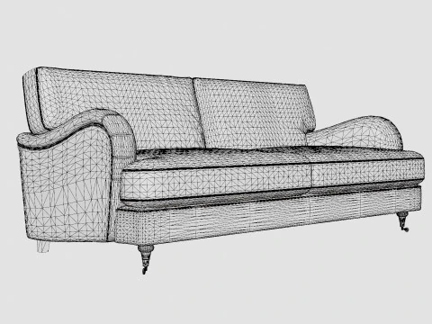 Howard Classic 3 5 Seater Sofa Beige 3D Model