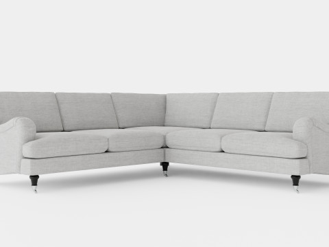 Howard Classic Corner Sofa Gray 3D Model
