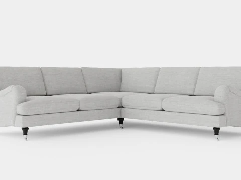 ハワード クラシック コーナーソファ グレー 3Dモデル