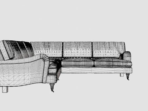 Howard Classic Corner Sofa Gray 3D Model