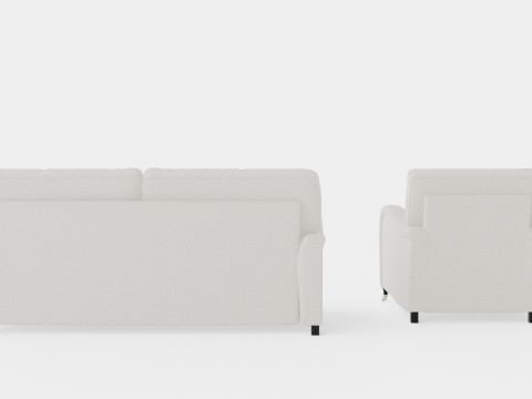Howard Classic Sofa Group 3 5 Seater Armchair Footstool 3D Model