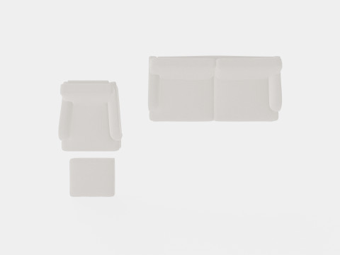 Howard Classic Sofa Group 3 5 Seater Armchair Footstool 3D Model