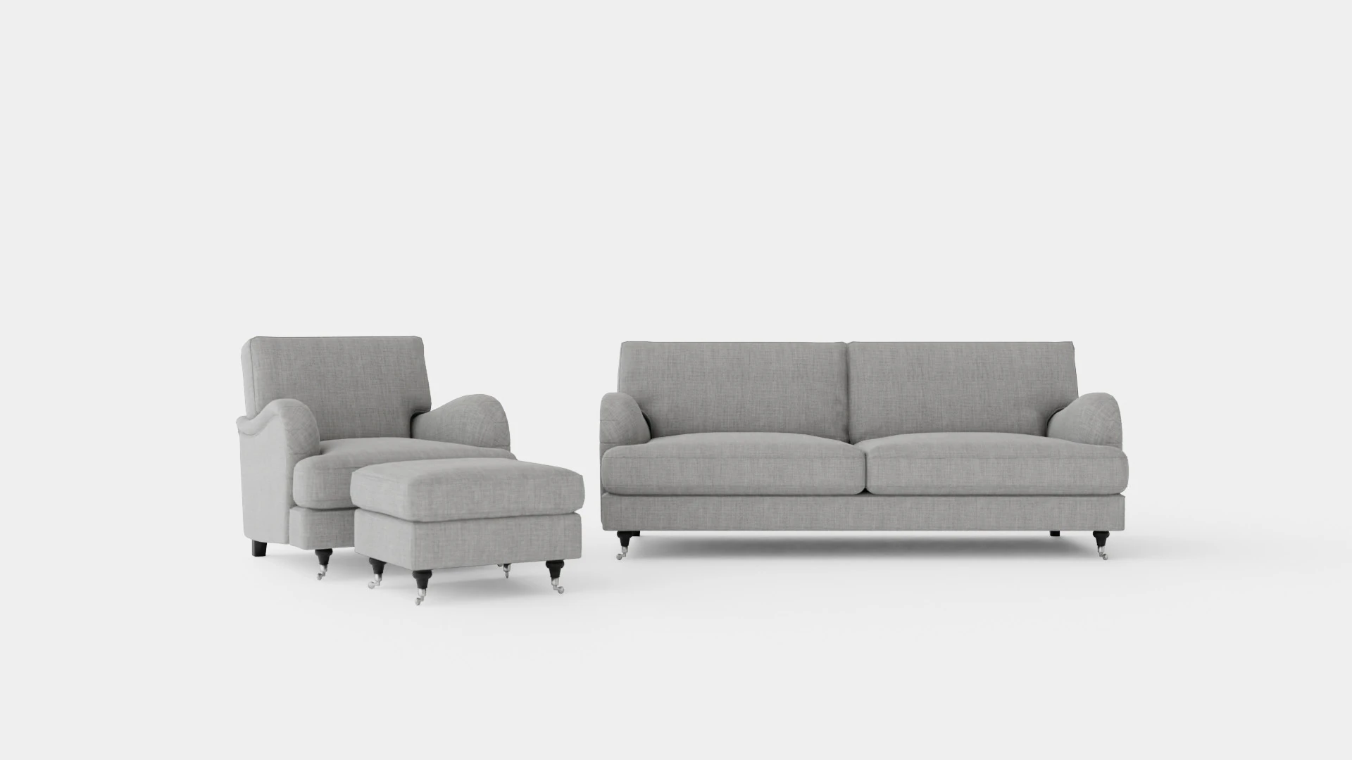 Howard Classic Sofa Group 3 5 Seater Armchair Footstool Gray 3D Model .c4d .max .obj .3ds .fbx .stl .blend 