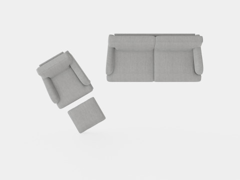 Howard Classic Sofa Group 3 5 Seater Armchair Footstool Gray 3D Model