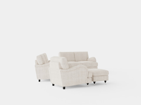 Howard Classic Sofa Group 3 Seater 2 Seater Armchair Footstool 3D 模型