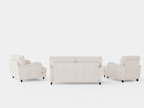 Howard Classic Sofa Group 3 Seater 2 Seater Armchair Footstool 3D 模型
