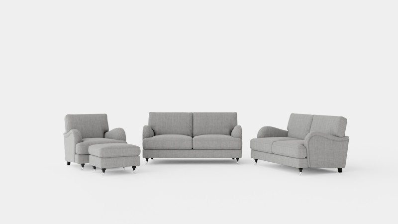 Howard Classic Sofa Group 3 Seater 2 Seater Armchair Footstool 3D Model .c4d .max .obj .3ds .fbx .stl .blend