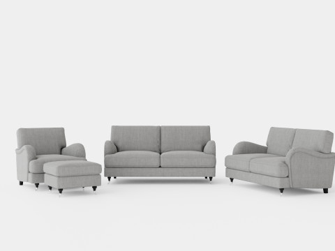 Howard Classic Sofa Group 3 Seater 2 Seater Armchair Footstool 3D Model