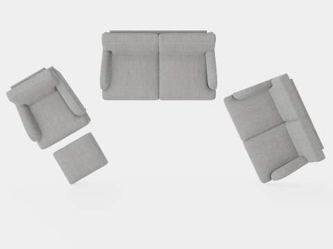 Howard Classic Sofa Group 3 Seater 2 Seater Armchair Footstool 3D Model