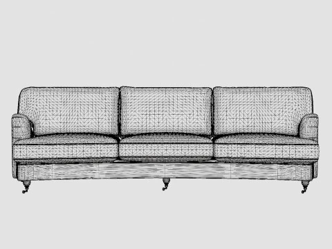 Howard Luxury 4 Seater Sofa Swung Beige 3D Model