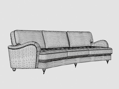 Howard Luxury 4 Seater Sofa Swung Beige Modèle 3D