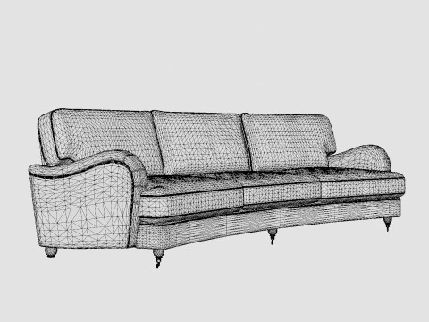Howard Luxury 4 Seater Sofa Swung Beige 3D Model