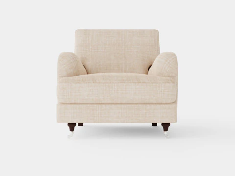 Luksusowy fotel Howard w kolorze beżowym Model 3D